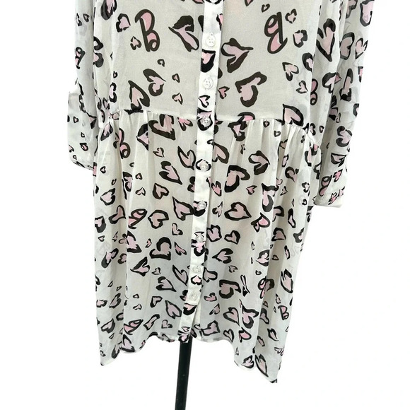Torrid Barbie Lexie White Hearts Hi-Lo Babydoll Tunic Top Plus Size 2X - Picture 4 of 12